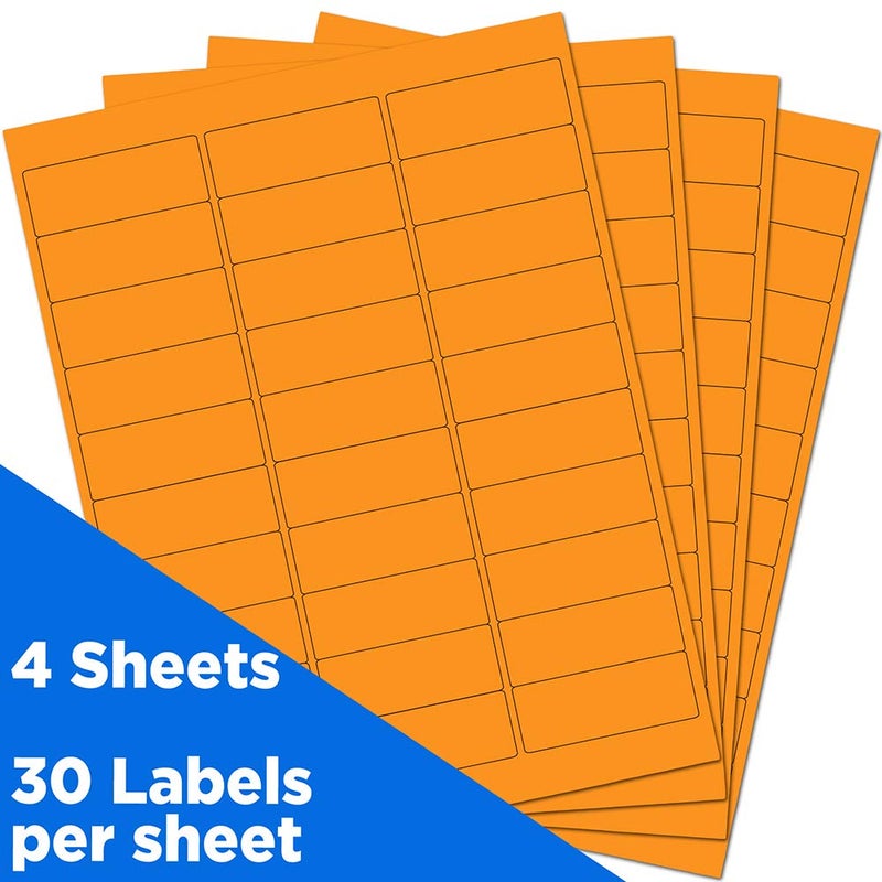 JAM PAPER Return Address Labels - Standard Mailing - 1 x 2 5/8 - Neon Orange - 120 Shipping Labels/Pack - Image 2